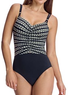 V-hals badpak met cups W250276 Dames Zwart