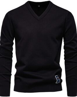 V-hals Gebreide Trui - maat M Zwart