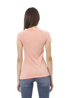 V-hals Korte Mouwen T-shirt - maat Koraal