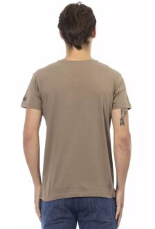 V-hals Kunst Print T-shirt - maat 2XL Salie Groen