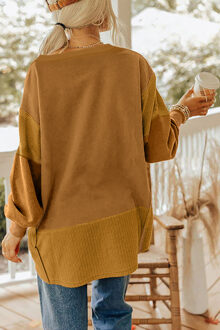 V-hals Lange Mouwen Trui - maat XL Bruin