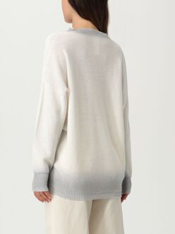 V-hals Merino Wol Dip Dye Trui Ivoor