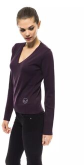 V-hals Merino Wol Trui Slim Fit - maat EU 40 / UK 12 Paars