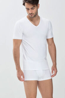 V-Hals Shirt KM Dry Cotton 46007 - Wit - XXL