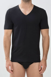 V-Hals Shirt KM Dry Cotton 46007 - Zwart - L