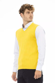 V-hals Sweater Vest Geel Goud