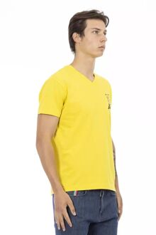 V-hals T-shirt Casual Tee Goud - L
