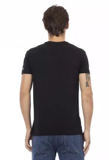 V-hals T-shirt Kunstafdruk - maat 2XL Zwart