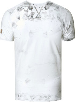 V-hals T-shirt met logo-print aan de zijkant - maat Wit