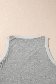 V-hals Tanktop Casual Stijl Grijs