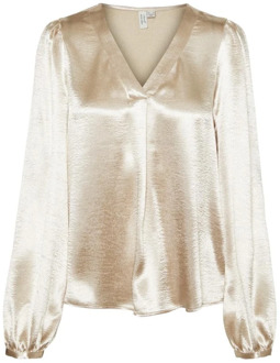 V-hals Top in Tapioca Wit Vero Moda , White , Dames - Xl,L,M,S