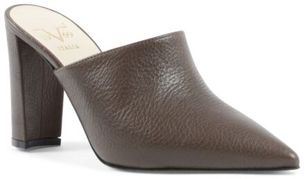 V Italia Dames Mule Sandaal Donkerbruin LEYA90 Crazy Grain Argilla
