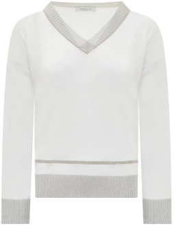 V-neck Knitwear Fabiana Filippi , White , Dames - L,M