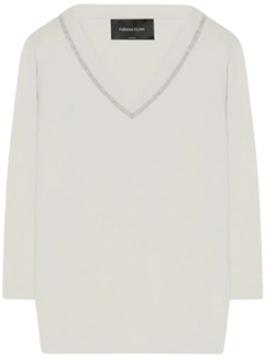 V-neck Knitwear Fabiana Filippi , White , Dames - S,Xs
