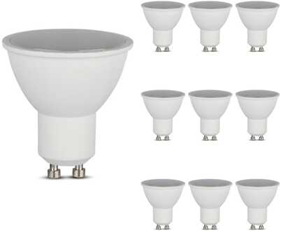V-tac 10x GU10 LED Spot - 4.5 Watt 400 lumen - 4000K neutraal wit - Vervangt 35 Watt - GU10 fitting - LED Reflector - Universele fitting