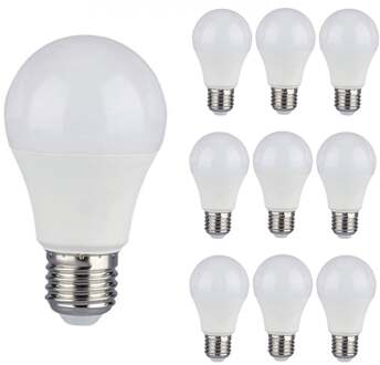 V-tac Set van 10 E27 LED Lampen - 8.5 Watt - 4000K Neutraal wit - Vervangt 60 Watt