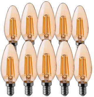 V-tac VT-1955 10-pack Filament LED lampen kaars - E14 - 4W - 350 Lm - Transparant