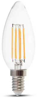 V-tac VT-1986-N E14 Transparante LED Bol - Helder - Kaars - IP20 - 4W - 400 Lumen - 3000K