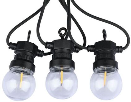 V-tac VT-71510 LED Prikkabel 5 meter met stekker, 10x 0,6w LED lampen Zwart