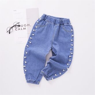 V-TREE Jeans Voor Meisjes Side Kralen Leuke Kids Potlood Broek Toevallige Meisjes Kleding Elastische Kinderen Overalls Herfst 18M