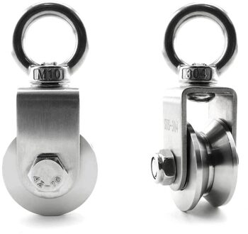 V Type Swivel Pulley 304 Rvs Katrol Blok Zware Tractie Wiel 360 Graden Rotatie Zware Tractie Wiel