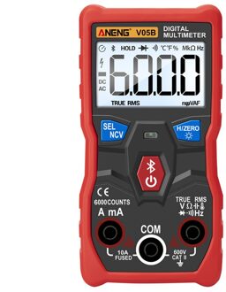 V05B App Digitale Meter Elektrische Draagbare True Rms Bluetooth Multimeter Auto Variërend Sterke Taaiheid Ac/Dc Tester Rood