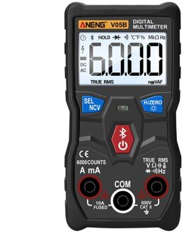V05B App Digitale Meter Elektrische Draagbare True Rms Bluetooth Multimeter Auto Variërend Sterke Taaiheid Ac/Dc Tester zwart