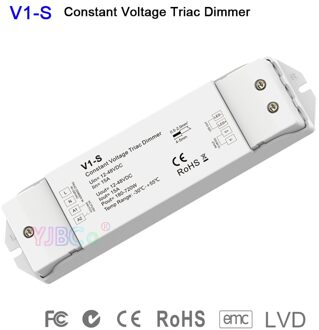 V1-S Enkele Kleur Cv Led Triac Dimmer 1CH * 15A 12V-48V Dc Logaritmische Dimmen Curve Dimmer voor Enkele Kleur Led Strip Licht