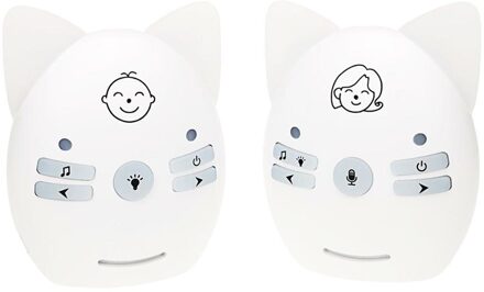 V30 Radio Babyfoon 2.4Ghz Draadloze Babyfoon 2 Weg Talk Ir Nachtlampje Slaapliedjes Walkie Talkie 3 Kleuren vox-Modus wit