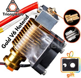 V6 gold HeatSink v6 hotend 12V/24V remote Bowen J-head and cooling fan bracket for E3D HOTEND for PT100 titan extruder V6 nozzle