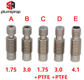 V6 Throat Heat Break Bowden/Wade PTFE Hotend J-head M7*M6*22mm for 1.75/3mm Filament Bore 4.1mm 3D Printer Stainless Steel