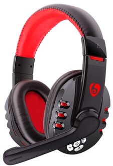 V8-1 Draadloze Hoofdtelefoon Bluetooth Headset Opvouwbare Stereo Gaming Koptelefoon Met Microfoon Gaming Voice Voor Pc Laptop Computer zwart rood geen doos