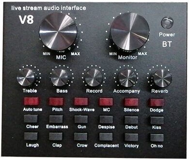 V8 Mobiele Telefoon Microfoon Live Usb Externe Geluidskaart Voor Mobiele Computer O Interface Geluidskaart Met Bluetooth