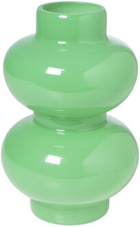 Vaas 2 bollen klein - groen - ø13.5x20 cm Transparant