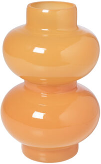 Vaas 2 bollen klein - oranje - ø13.5x20 cm Transparant