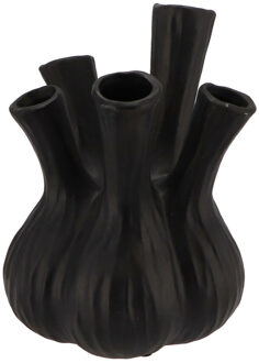 vaas Aglio - tulpenvaas - mat zwart - D20 x H25 cm