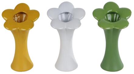 Vaas Bloem M groen/geel/wit 9,5x9,5x20cm verschillende