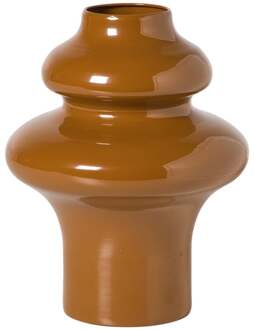 Vaas bollen breed - bruin - ø18x23 cm