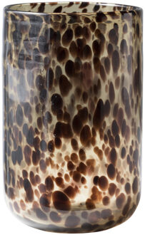 Vaas cheetah - bruin - ø15x26 cm Transparant