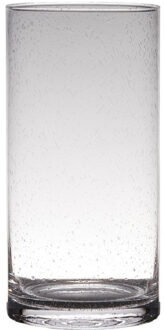 Vaas - cilinder - bubbel glas - 30 x 15 cm Transparant