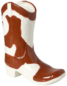 Vaas cowboy laars - bruin/wit - 22.8x20.2x8.7 cm