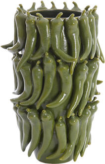 Vaas deco 26,5x25x39 cm PEPPER keramiek donker groen