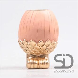 Vaas eikel op voet 13cm beigerood