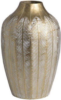 Vaas Flora Goudkleur - 46,5xØ28,5 Cm - Metaal - Goudkleurig - 28.5x28.5x46.5 Cm