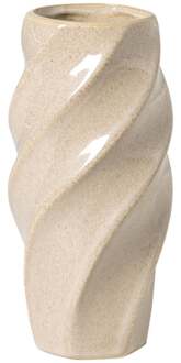 Vaas gedraaid - beige - ø8.4x17.5 cm