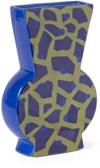 Vaas giraf - groen/blauw - 22.8x15.5x5.2 cm