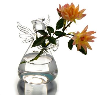 Vaas Glas Angel Vorm Bloem Plant Apparaat Een Bloempot Leuke Regelen Gebruiksvoorwerpen Voor Indoor Office Home Kamer decor Salon
