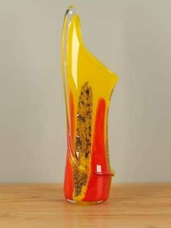 Vaas glas Yellow, 60 cm