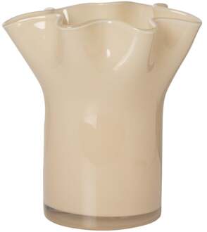 Vaas golf - beige - 22.5x20x19 cm