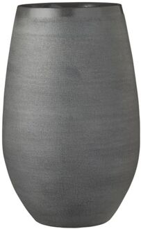 Vaas - keramiek - zwart - 26 x 40 cm Grijs